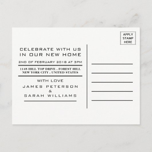 シトラスハウスロゴ、引っ越し祝いパーティーパーティの招待状 インビテーションポストカード (裏面)