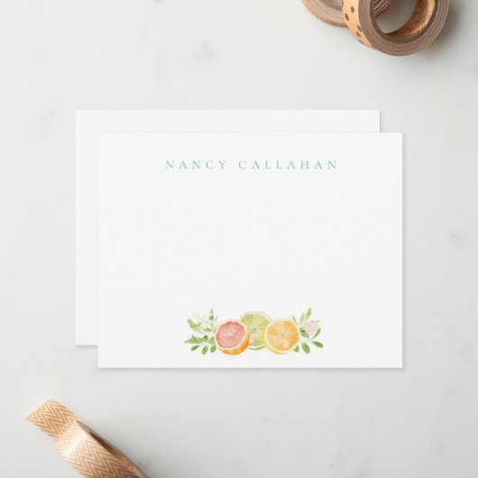 シトラスパーソナライズされたノートカード ノートカード (正面/裏面インサイチュ)