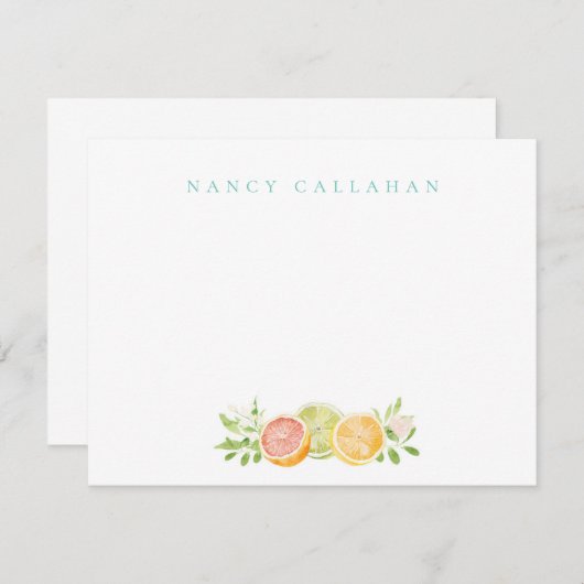 シトラスパーソナライズされたノートカード ノートカード (正面/裏面)