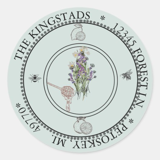 シトラスビーオンフラワー住所 シールラウンドカスタム ラウンドシール (正面)