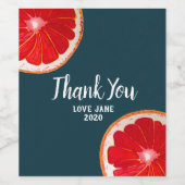 シトラスピンクのグレープフモダンル感謝していトあなたの贈り物 ワインラベル (シングルラベル)