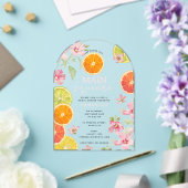 シトラスピンクメインスクイーズブライダルシャワーブランチ アクリル招待状 (インサイチュ (ウェディング))