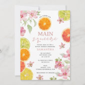 シトラスピンクメインスクイーズブライダルシャワーブランチ 招待状 (正面)