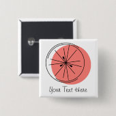 シトラスピンク文字ボタン 缶バッジ (正面&裏面)