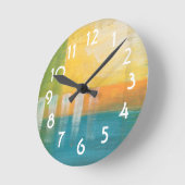 シトラスフィールドI ラウンド壁時計 (傾斜)