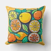 シトラスフルーツアートデザイン クッション (正面)