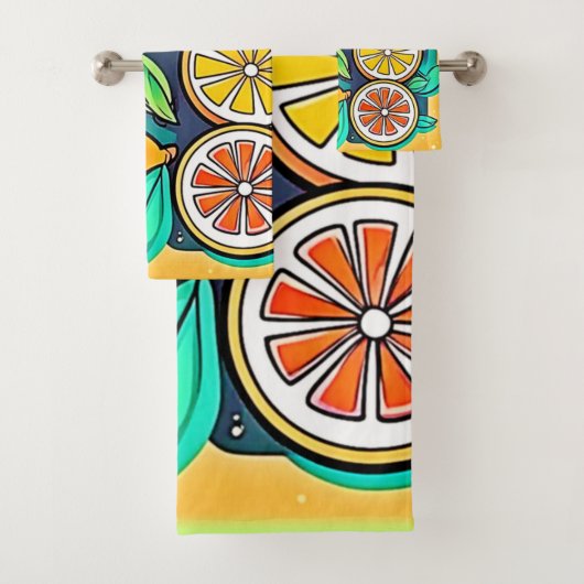 シトラスフルーツアートデザイン バスタオルセット (インサイチュ)