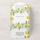 シトラスフルーツエキゾチックなガーデンイエローレモンズ結婚ズ オールインワン招待状 (外側)