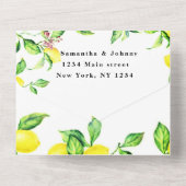 シトラスフルーツエキゾチックなガーデンイエローレモンズ結婚ズ オールインワン招待状 (裏面)