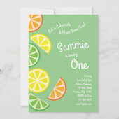 シトラスフルーツカラフル1st誕生日招待状 招待状 (正面)