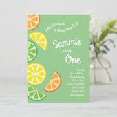 シトラスフルーツカラフル1st誕生日招待状 招待状 (スタンド正面)