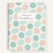 シトラスフルーツパーソナライズされたファミリーレシピブック ノートブック (正面)