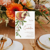 シトラスフルーツフローラピーチフォト卒業 招待状