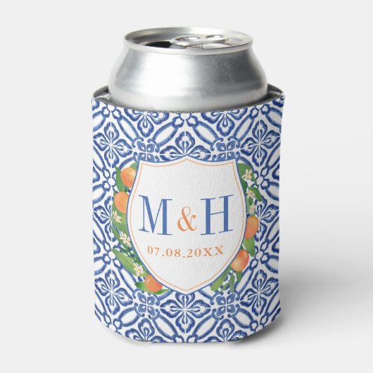 シトラスフルーツブルータイルブライダルシャワーパーティー 缶クーラー (缶正面)