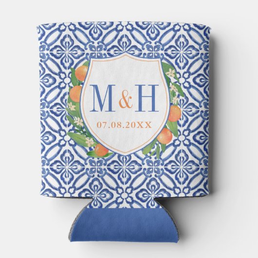 シトラスフルーツブルータイルブライダルシャワーパーティー 缶クーラー (裏面)