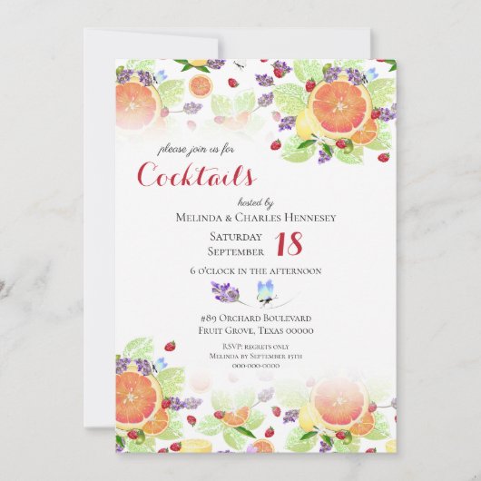 シトラスフルーツミックスカクテルパーティー 招待状 (正面)