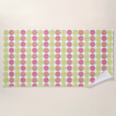 シトラスフルーツレモンライムオレンジグレープフルーツプリント ビーチタオル (正面)