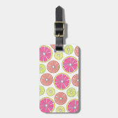 シトラスフルーツレモンライムオレンジグレープフルーツプリント ラゲッジタグ (正面縦)