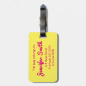 シトラスフルーツレモンライムオレンジグレープフルーツプリント ラゲッジタグ (裏面縦)