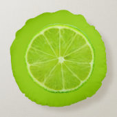 シトラスフルーツレモン&ライム パターン(の模様が)ある ラウンドクッション (裏面)