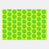 シトラスフルーツレモン&ライム パターン(の模様が)ある ラッピングペーパーシート (正面2)