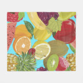 シトラスフルーツ写真クールスケッチイラストレーション フリースブランケット (正面(横))