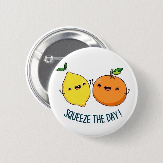 シトラスフルーツ前向きプリンを絞る 缶バッジ (正面&裏面)