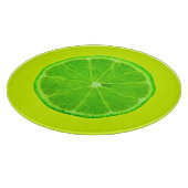 シトラスフルーツ、明るい緑の薄切りライム カッティングボード (角)