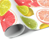 シトラスフルーツ&葉ラッピング紙 ラッピングペーパー (ロールコーナー)