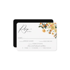 シトラスフローラウェディングRSVPと食事の選択カード 出欠カード