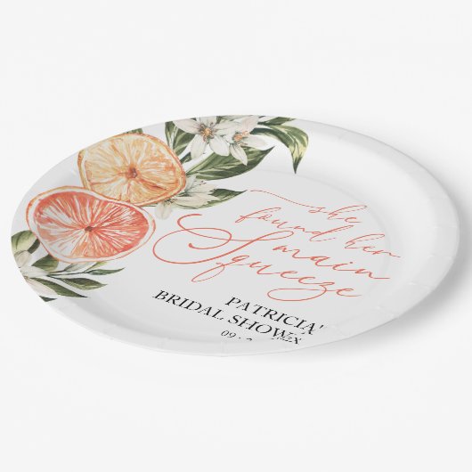 シトラスフローラサマーブライダルシャワー ペーパープレート (アングル)