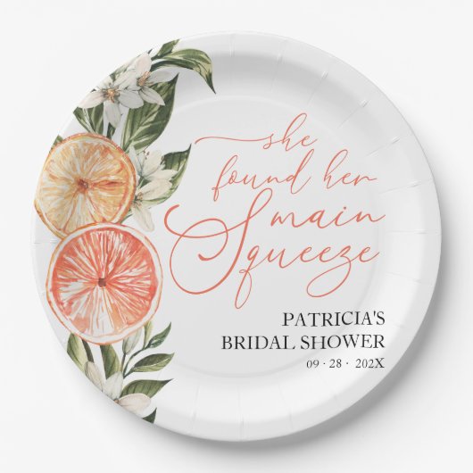 シトラスフローラサマーブライダルシャワー ペーパープレート (正面)