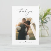 シトラスフローラシック結婚ミニマル写真 サンキューカード (スタンド正面)
