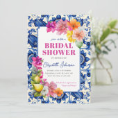 シトラスフローラブルータイルブライダルシャワー 招待状 (スタンド正面)