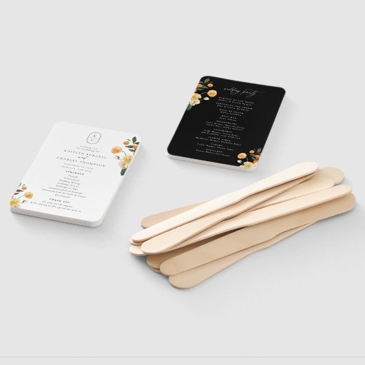 シトラスフローラモノグラム結婚式 プログラム ハンドファン (組立なし)