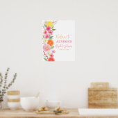 シトラスフローラレモンオレンジブライダルシャワーウェルカム ポスター (キッチン)