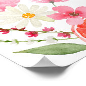 シトラスフローラレモンオレンジブライダルシャワーウェルカム ポスター (角)