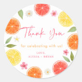 シトラスフローラレモンオレンジブライダルシャワー ラウンドシール (正面)