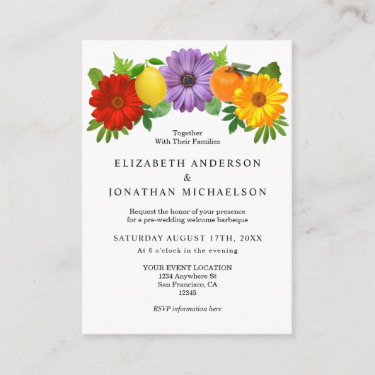 シトラスフローラ庭園の結婚式ウェルカムパーティー エンクロージャーカード (正面)