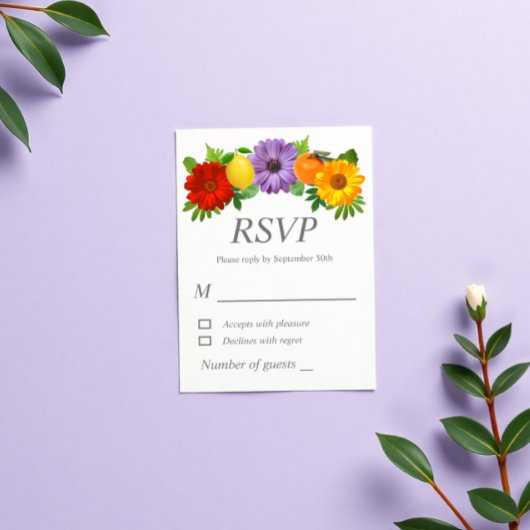 シトラスフローラ庭園の結婚式 出欠カード