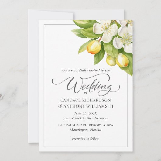 シトラスフローラ結婚式招待状 招待状 (正面)