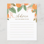 シトラスブライダルシャワーアドバイスカード (正面)