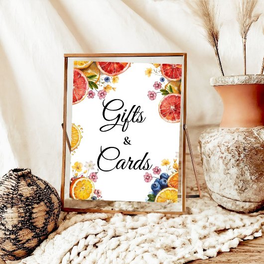 シトラスブライダルシャワーギフト&カードテーブルサイン ポスター