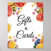 シトラスブライダルシャワーギフト&カードテーブルサイン ポスター (正面)