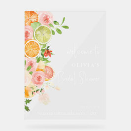 シトラスブライトブライダルシャワーウェルカムアクリルサイン アクリルサイン