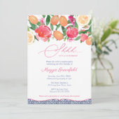 シトラスブルータイルレディーズサプライズ誕生日パーティー 招待状 (スタンド正面)