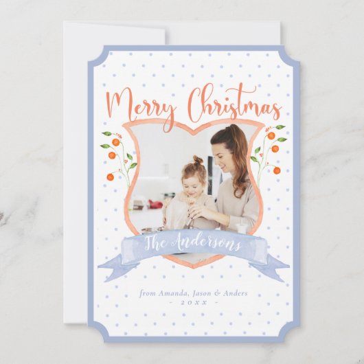 シトラスブルーチノセリークレストワンフォトクリスマス  シーズンカード (正面)