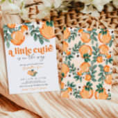 シトラスベビーシャワー植物性オレンジリトルかわいこちゃん 招待状
