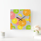 シトラスホワイトクロックスクエアグレー スクエア壁時計 (ホーム)