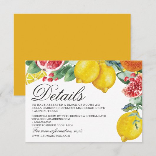 シトラスボ結婚タニカル詳細 招待状 (正面/裏面)